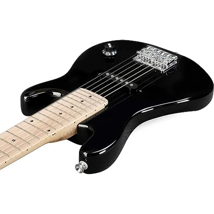 Winzz 30 Zoll Mini E-Gitarre, elektrische Gitarre für Kinder mit Ahorn Griffbrett und Verstärker (Schwarz) – Bild 4