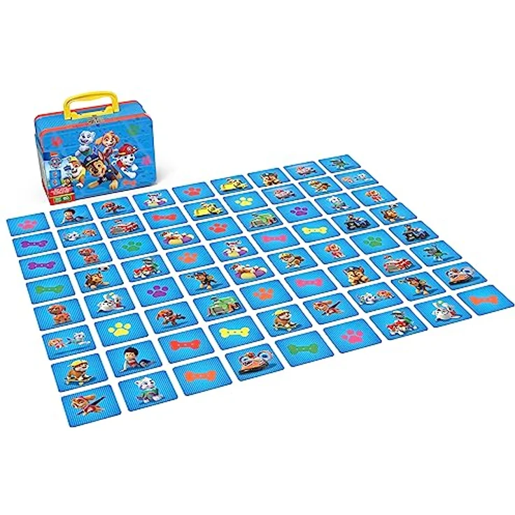 Spin Master Games PAW Patrol Memo-Spiel - klassisches Merkspiel im Design der beliebten Vorschulserie PAW Patrol im Metall-Köfferchen, für Kinder ab 3 Jahren – Bild 4