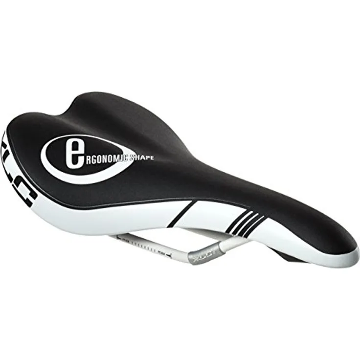 XLC Fahrradsattel MTB ATB Sport SA-S03 Sattel, Schwarz, Weiß, 272x135 mm