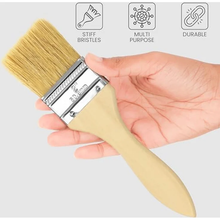 Kurtzy Pinselset 5,08 cm, 48 STK Malerpinsel aus Holz, langlebige Borsten, für Farbe, Lack, Beizen, Klebstoff, ideal für DIY und Malerbedarf – Bild 2