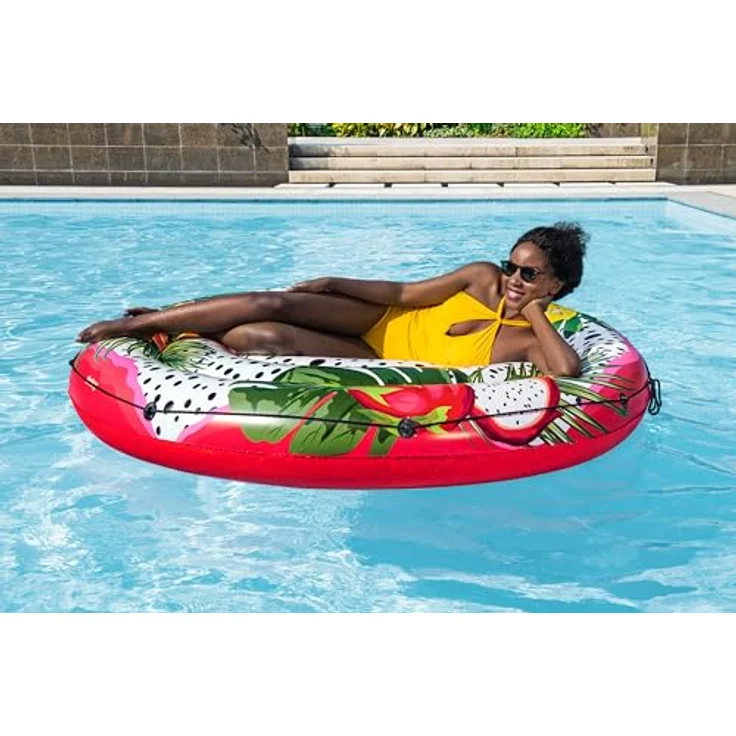 Bestway Inflatable Ride On Fruits 43720, aufblasbare Insel für 2 Personen mit bunten tropischen Grafiken, 1.88m – Bild 9
