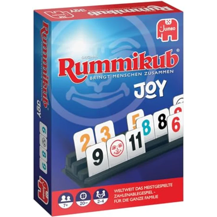 Jumbo Rummikub - Joy, Brettspiel für Erwachsene und Kinder ab 3 Jahren, mit Würfeln und Spielsteinen – Bild 2