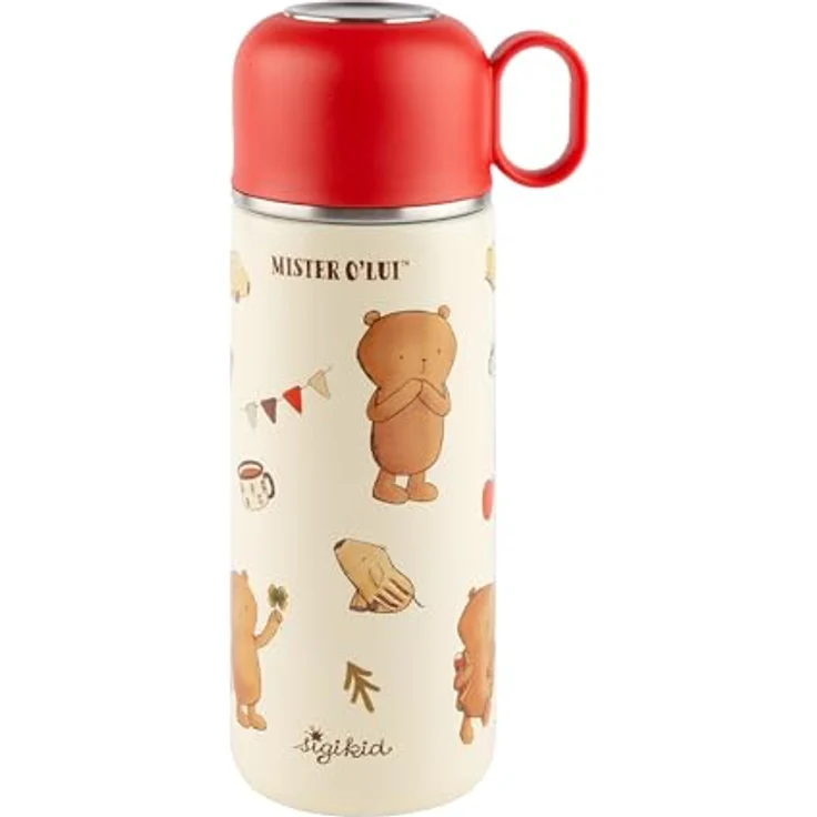 Sigikid 52929 Kinder Isolierflasche Mister O'Lui, 400 ml - Edelstahl, kinderfreundliches Design, praktischer Schraubdeckel – Bild 1