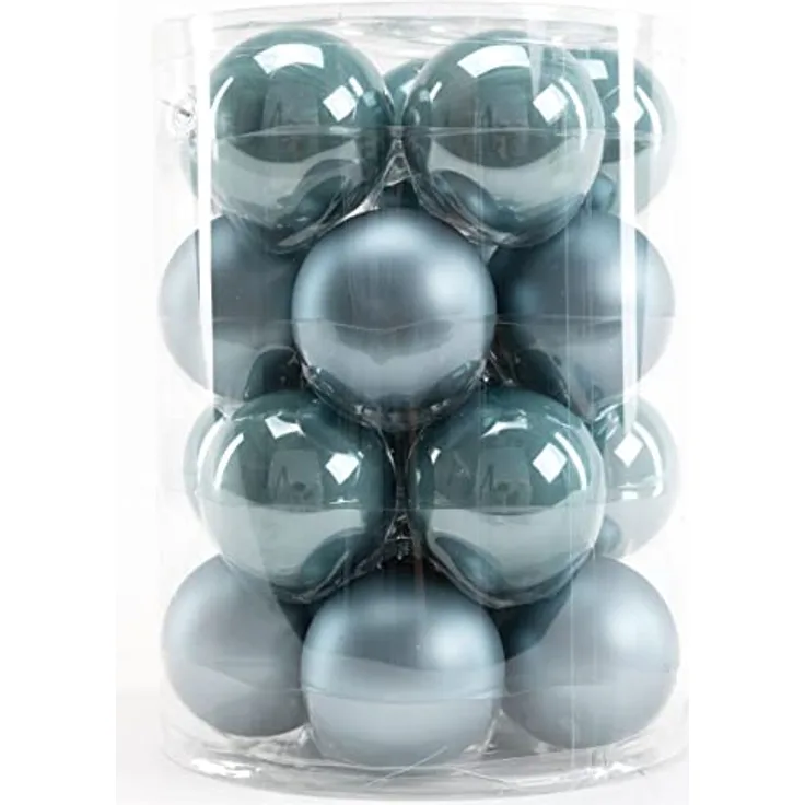 TrendLine Weihnachtskugeln aus Glas Ø60mm 20Stk dämmerungsblau Christbaumkugeln