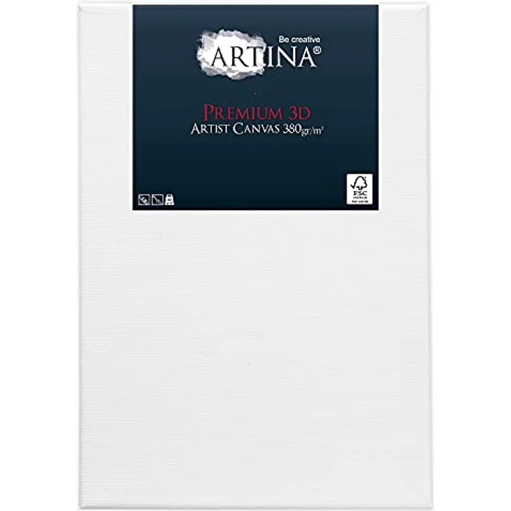 Artina 5er Set 3D Leinwand 18x24cm, FSC®-Keilrahmen, 3-fach weiß vorgrundiert, 100% Baumwolle, 380 g/m², Premium Künstlerbedarf – Bild 3