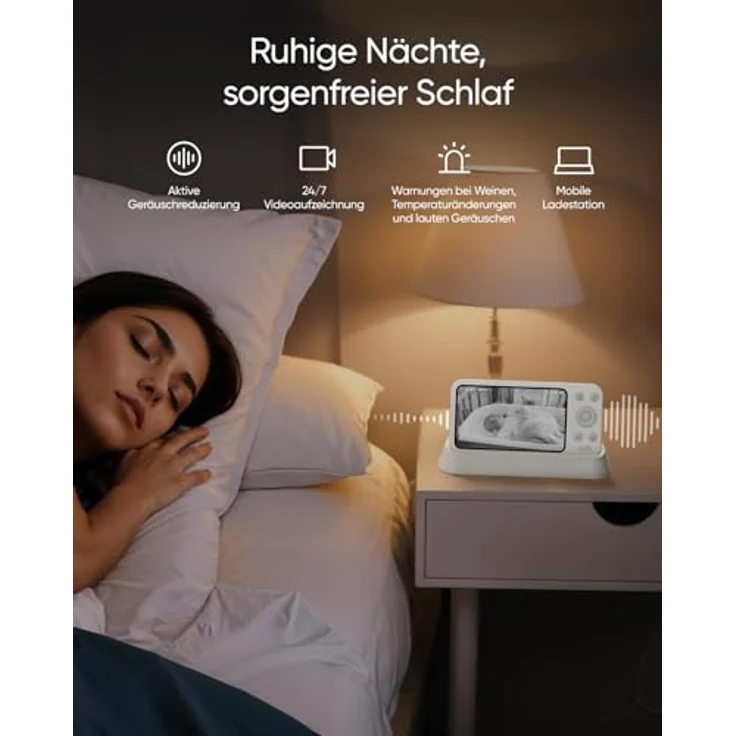 eufy Security Babyphone mit Kamera E21, Hybrid-WLAN/Offline-Modus, 4K UHD, 5-Zoll-Display, Schwenk- & Neigefunktion, 8-Fach Zoom, tragbare Kamera mit Akku – Bild 5