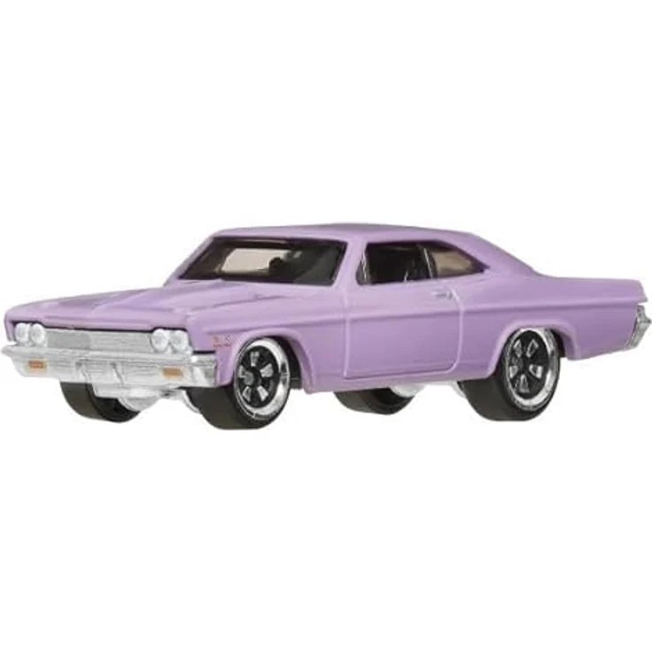 Hot Wheels 1966 Chevrolet Impala HRW53, Spielzeug-Rennwagen im Maßstab 1:64, Metall-Druckguss mit Real Riders-Reifen – Bild 2