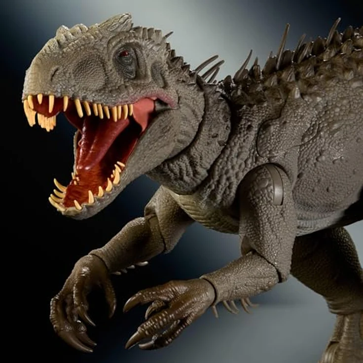 Mattel Jurassic World Hammond Collection Indominus Rex, große bewegliche Actionfigur, 66 cm, mit austauschbaren Krallen und Ortungsimplantat, Mehrfarbig – Bild 3
