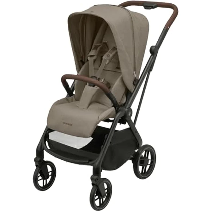 Maxi-Cosi Leona² Kinderwagen, superkompakt, umdrehbarer Sitz, einhändig zusammenklappbar, 3 Liegepositionen, flache Liegeposition, Easy-In-Gurts, Twillic Truffle – Bild 1