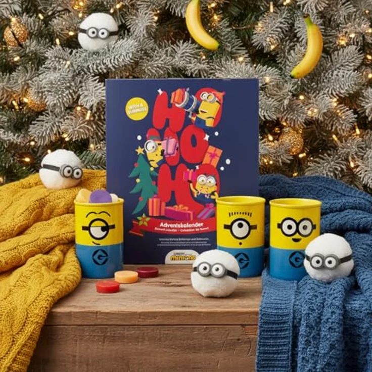 Minions Adventskalender Duftlampe, Keramik mit 24 Wachsblöcken in 12 verschiedenen Düften, H 27 cm – Bild 4