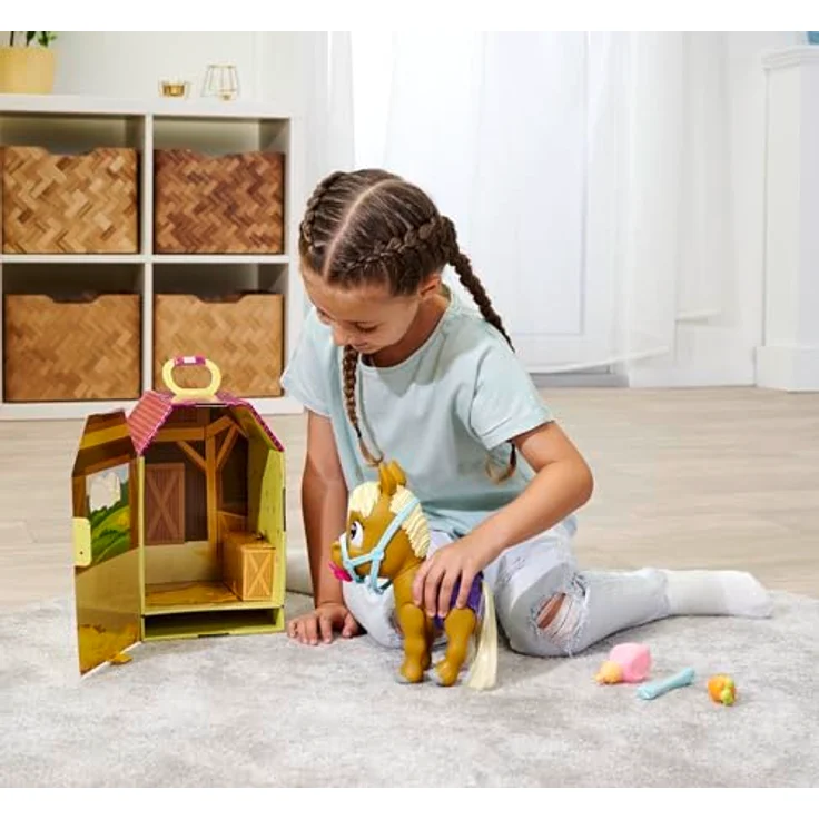 Simba 105950009 - Pamper Petz Pony, 24cm Spielzeug Pferd mit Trink- und Nässfunktion, Fohlen, kämmbarer Schweif, Color Change, Tierbaby mit Windel, 11 Überraschungen, für Mädchen und Jungen ab 3 Jahre – Bild 5