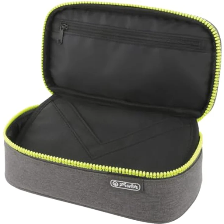 Herlitz Faulenzer Beatbox, Grey/Yellow, 1 Stück - Unbefülltes Faulenzer-Etui mit großem Hauptfach und praktischen Stifteschlaufen – Bild 4