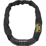 Burg-Wächter Vierkantkette, Fahrradschloss mit Zahlencode, Kette für Fahrrad, Motorrad, E-Scooter, Gartenmöbel, 280 C 90, Schwarz, 90 cm