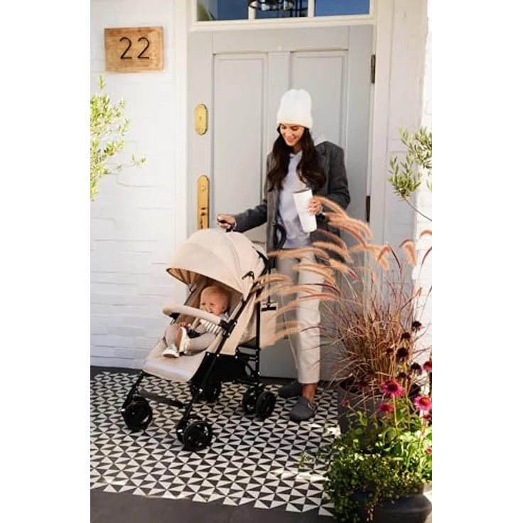 MoMi AKIRA Kinderbuggy, leicht und wendig mit 5-Punkt-Sicherheitsgurt, Einkaufs- und Babytasche, Regen- und Insektenschutz, geeignet ab 6 Monaten bis 15 kg – Bild 2