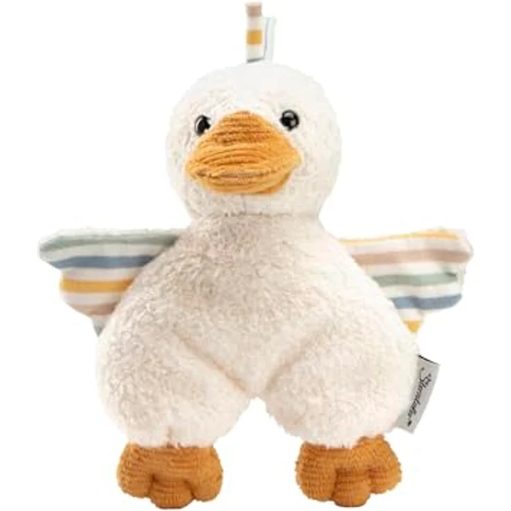 Sterntaler Spieltier, Kuscheltier Mini Ente Edda Lou, ideal für Babys, mit Rassel und Knopfaugen, blau – Bild 2