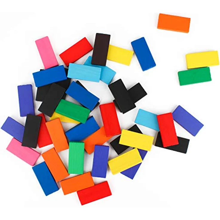 calmado Domino Family Edition, 360-teiliges Set aus Buchenholz mit Aufbewahrungstasche und Anleitung für kreative Bauideen – Bild 4