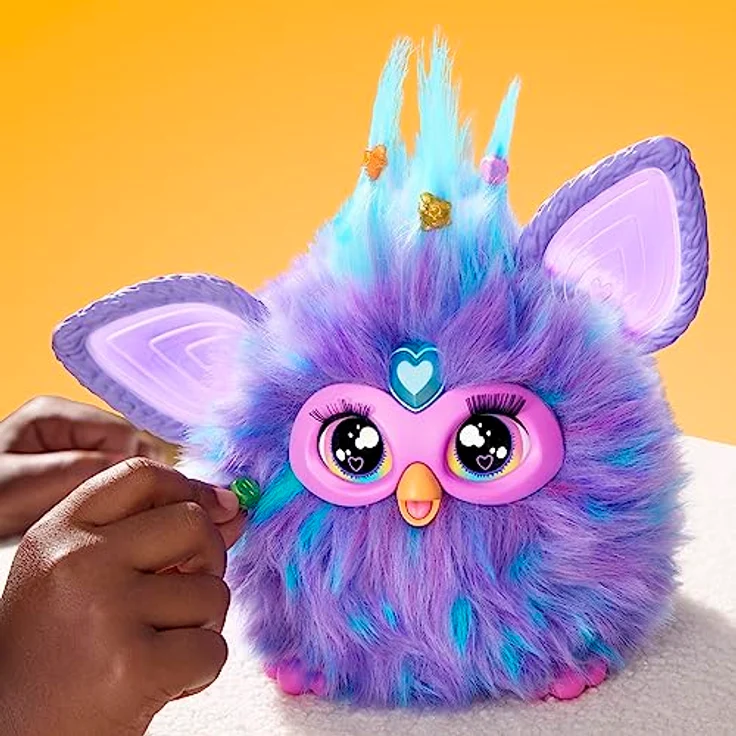 Hasbro Furby Interaktives sprachgesteuertes lila Plüschtier, Spielzeug für Jungen und Mädchen ab 6 Jahren, 13 x 23 x 23 cm – Bild 8