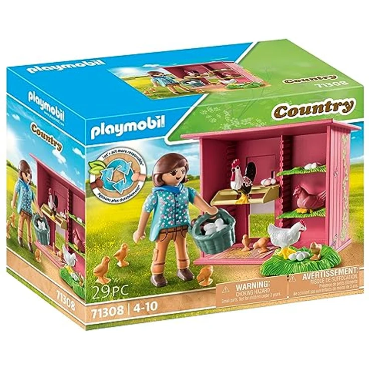 PLAYMOBIL® 71308 - Hühner mit Küken, Spielset für den Bauernhof mit Hühnerhaus und Zubehör – Bild 2