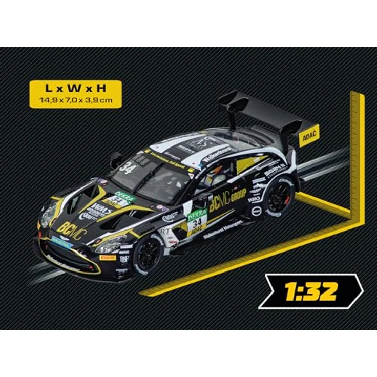 Carrera Aston Martin Vantage AMR GT3 Evo 'Walkenhorst Moto', Modellfahrzeug im Maßstab 1:32 mit realistischer Beleuchtung und digitaler Steuerung – Bild 2