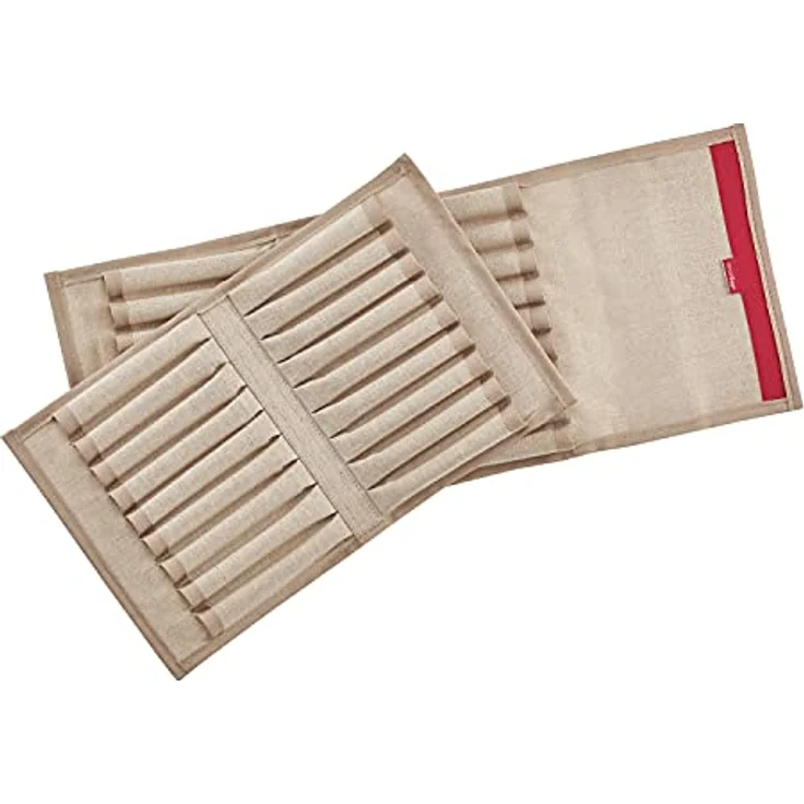 transotype senseBag Wallet, cremefarbene Tasche für bis zu 36 Marker, abwaschbares Polyestergewebe mit abgenähten Stiftfächern und Außentasche mit Reißverschluss – Bild 2