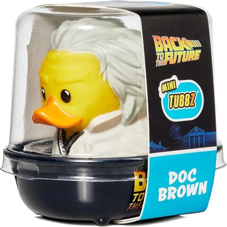 TUBBZ Kleine Doc Brown Sammelbare Vinyl-Gummientenfigur - Offizielles Zurück in die Zukunft Merchandise - Retro Action Filme & TV, 5 Zoll, Braun – Bild 2