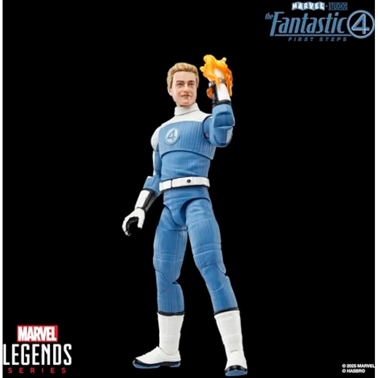 Marvel Legends Series Johnny Storm Action-Figur, 15 cm große Sammelfigur im blauen Anzug mit 4 Accessoires und Flammen-Effekt – Bild 5