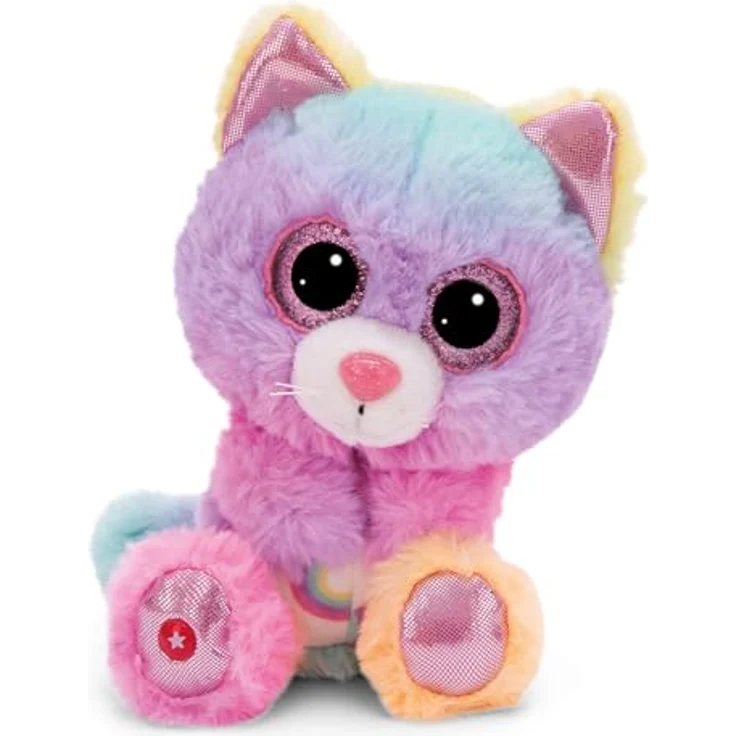 NICI GLUBSCHIS Kuscheltier Katze Miss Melli 15 cm - Bunte Stofftier mit Glitzeraugen und superweichem NICI Plüsch-Fell – Bild 1
