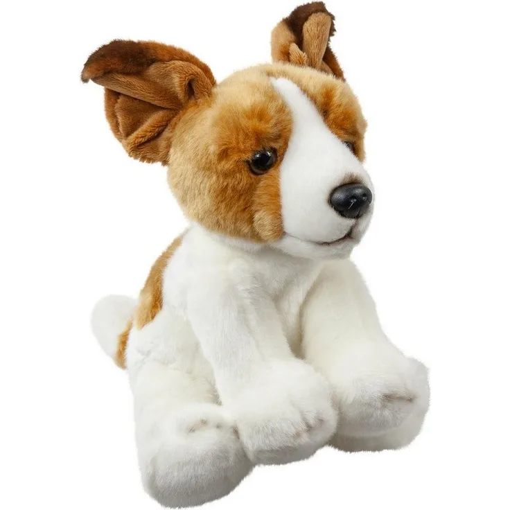 Teddys Rothenburg Kuscheltier Hund Jack Russel Terrier 26 cm sitzend, kuschelweicher Plüsch, braun/weiß, maschinenwaschbar bis 30°C