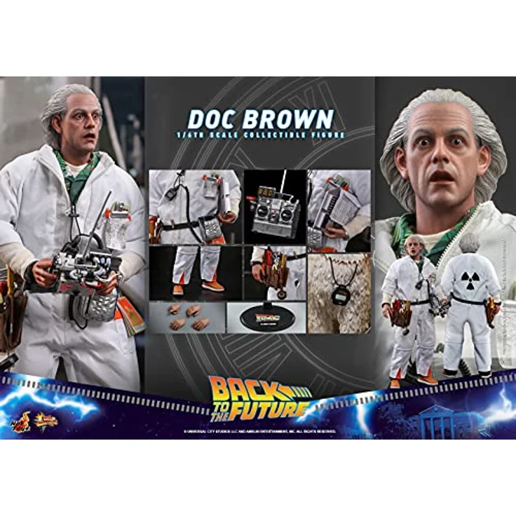 Hot Toys 1:6 Dr. Brown - Zurück in die Zukunft, Weiß, lizenziertes Sammlerstück – Bild 5