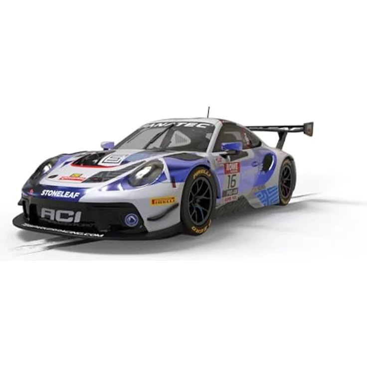 Scalextric C4522 Porsche 911 GT3 R ACI Motorsport, Slotcar 1:32 mit LED-Beleuchtung und DPR, kompatibel mit ARC AIR/ARC ONE – Bild 1