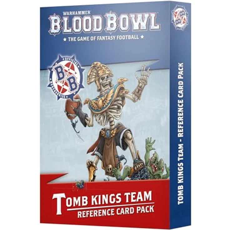 Warhammer Blood Bowl – Tomb Kings Team Referenzkarten-Set, 26 Karten mit Spieler- und Ballregeln, Maße 110 x 75 mm – Bild 1