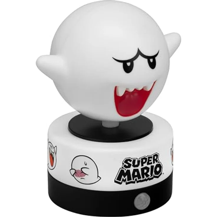 Paladone Super Mario Leuchte mit Sound Boo, 14 cm große bewegungsaktivierte Nachtlicht mit Zimmerwächter-Modus und USB-Stromversorgung – Bild 1