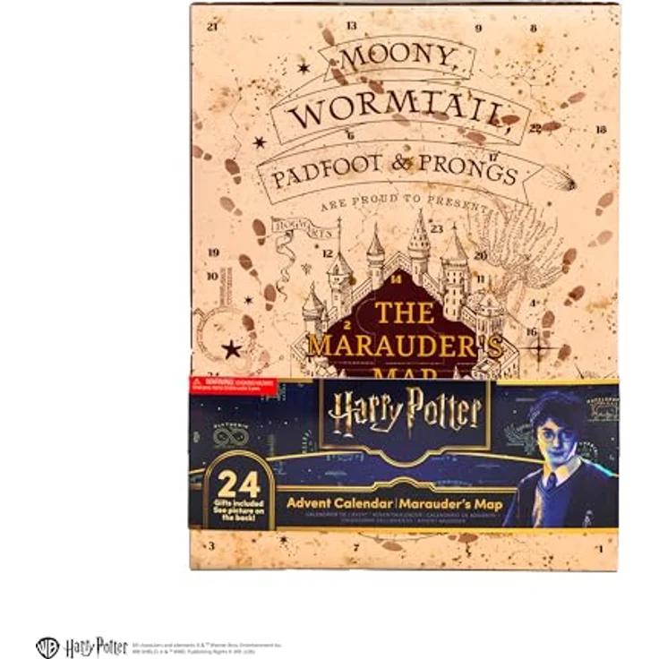 Cinereplicas Harry Potter Marauder's Map-2026 Edition Adventskalender mit 24 Artikeln, inkl. Socken, Aufkleber und Notizblock, One Size – Bild 6