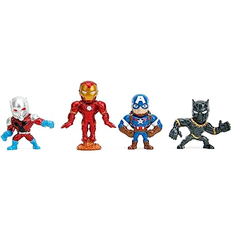 Jada Toys Die-Cast Avengers 4-Pack Sammelfiguren Set, 2,5" – Iron Man, Captain America, Black Panther, Ant-Man, authentisch lizenziert von Marvel, hochdetaillierte Skulptur und hochwertige Lackierung – Bild 2