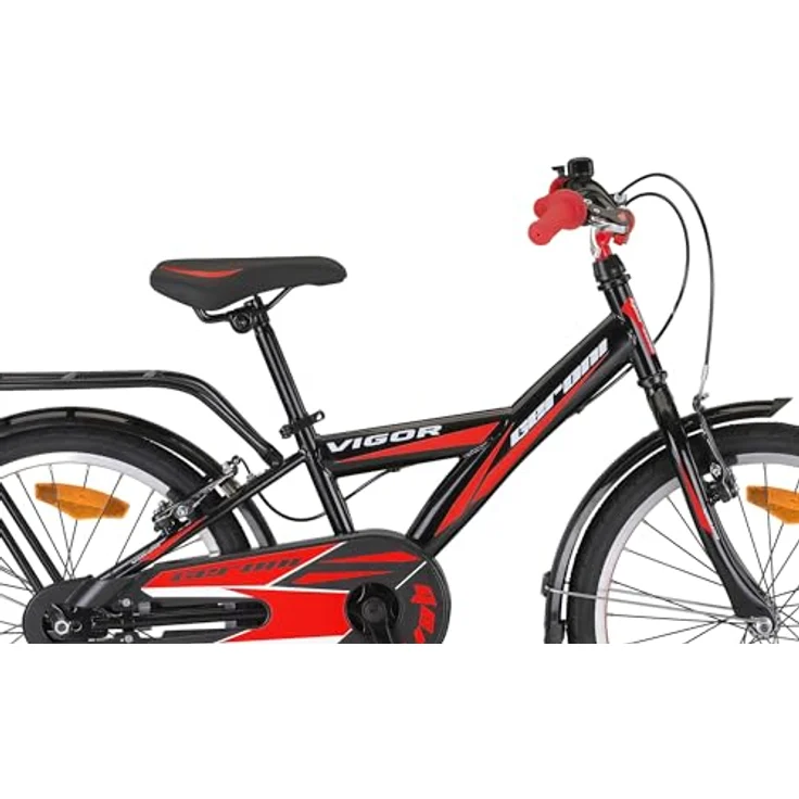 Rezzak 20 Zoll Kinderfahrrad Jungenfahrrad Schwarz Rot, mit Rücktrittbremse und Reflektoren – Bild 4