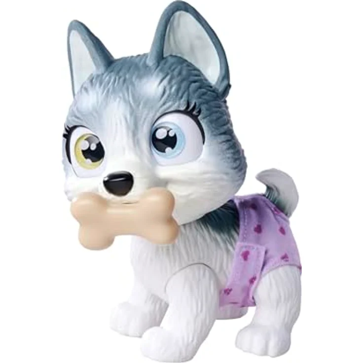 Simba Toys Pamper Petz Husky, interaktives Kuscheltier mit Trink- und Nässfunktion, 15 cm, inkl. Überraschungen und Adoptionsurkunde – Bild 1