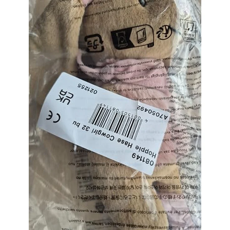 Steiff Hoppie Hase Cowgirl 32cm, Plüschtier mit Cowgirl-Stiefeln im Western Design, waschmaschinenfest, Soft Cuddly Friends – Bild 4