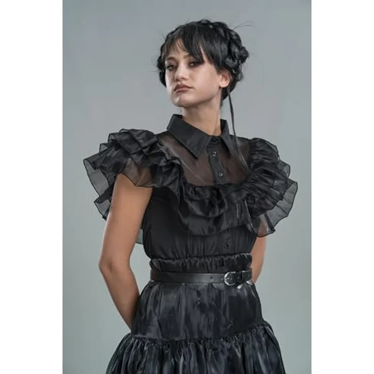 Chaks Ballkleid Wednesday, Damen Kostüm in Schwarz, XS, lizenziertes Outfit für Halloween und Kostümpartys – Bild 3