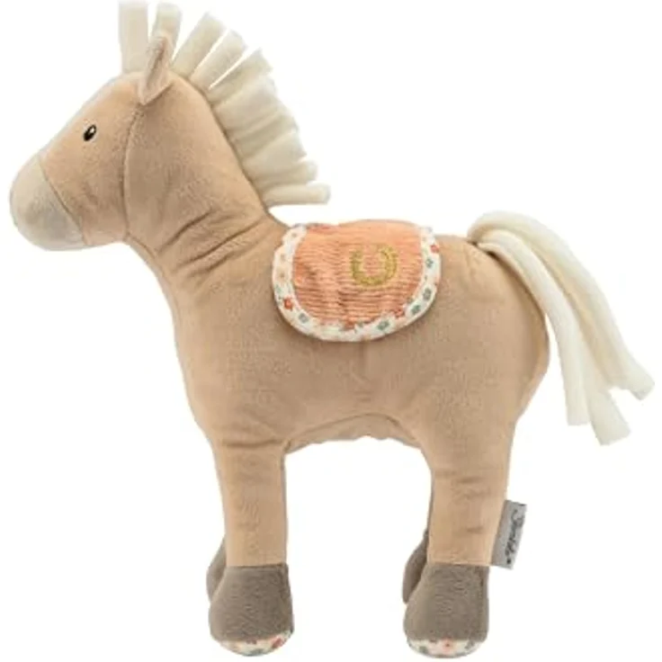 Sterntaler Spiel Kuscheltier Pferd Sunny, Rasselspielzeug aus weichem Stoff, lichtbeige, ideal ab Geburt – Bild 3