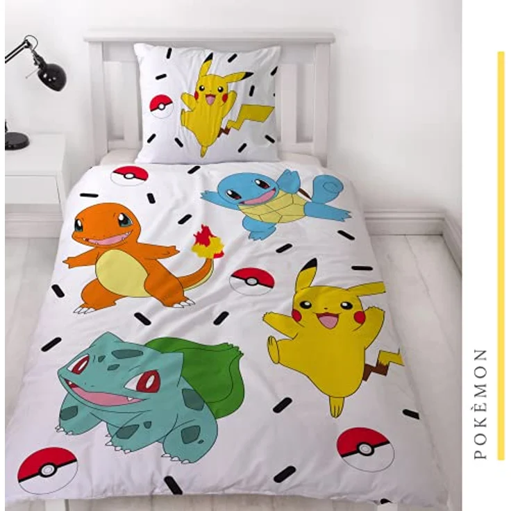 Bettwäsche Pokemon 135x200 + 80x80 · Pokémon Pikachu & Friends Game · 100% Baumwolle · 2 teilig Teenager Kinder-Bettwäsche – Bild 4