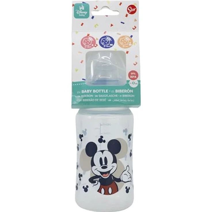 Stor Weithalsflasche 240 ml, Silikon Sauger mit 3 Positionen, Mickey Mouse Full OF Smiles, BPA-frei – Bild 4