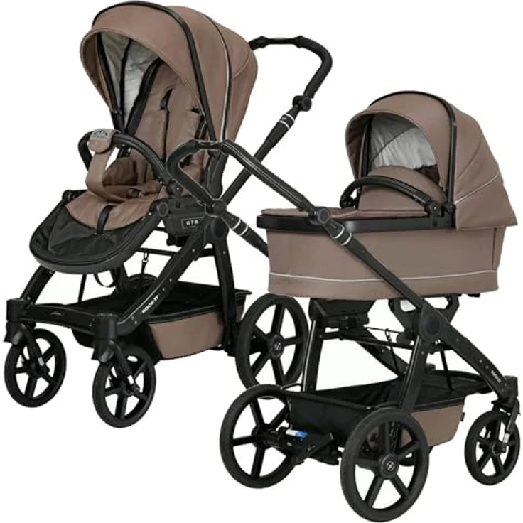 Hartan Kinderwagenset Rock IT Outdoor, Cappuccino, 3-teilig, mit Federung und 5-Punkte-Gurt, Made in Germany – Bild 2