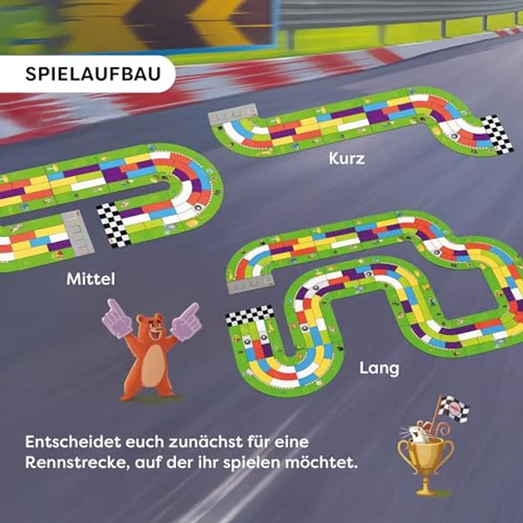 HABA Monza, Rasantes Brettspiel und Auto-Rennspiel für Kinder ab 5 Jahren, mit 6 bunten Holzautos und Farbwürfeln – Bild 3