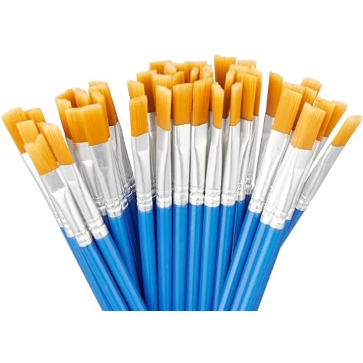 relaxdays Malpinsel Pinsel Set, 100-teilig, Nylon-Borsten, Blau/Silber/Hellbraun – Bild 7