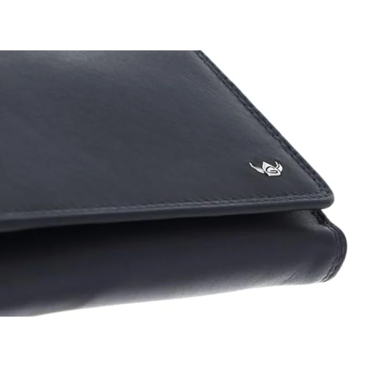 Golden Head Polo RFID Protect Bügelbörse 2157, marineblau, aus echtem Rindsleder mit RFID-Blocker Schutz, Münzgeldfach und Kreditkartenfächern – Bild 5