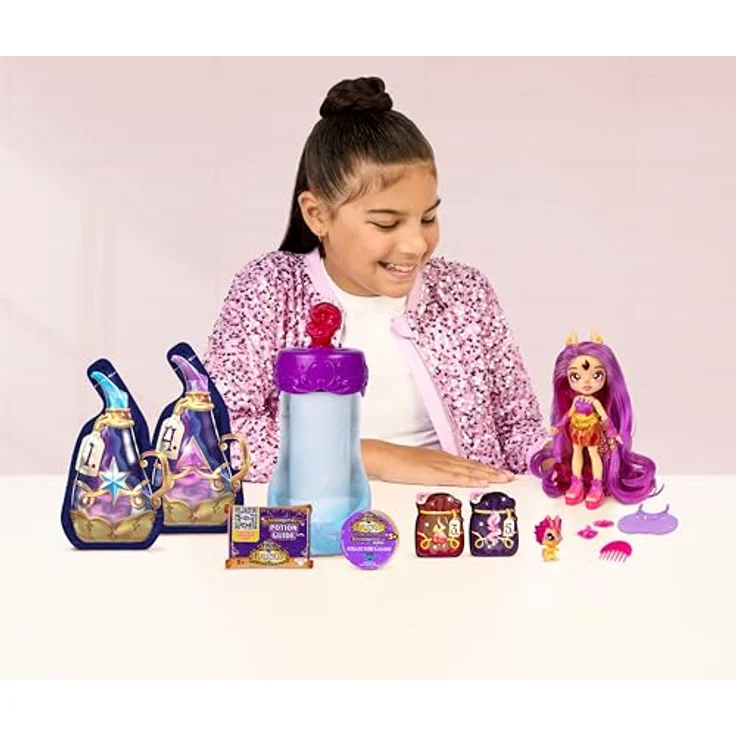 Moose Anziehpuppe Magic Mixies Galaxy Hair Pixling - Fiery Firensai, Ankleidepuppe mit langen farbwechselnden Haaren – Bild 5