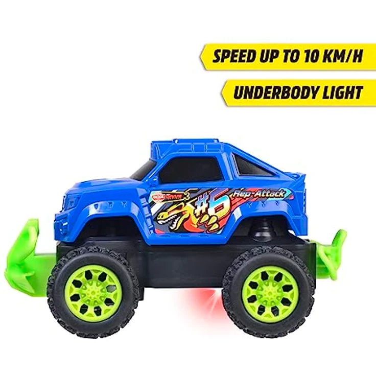 Dickie Toys - RC Monstertruck Rep Attack - ferngesteuertes Auto für Kinder ab 6 Jahre mit Fernbedienung (2-Kanal FS, 2,4GHz) und Batterien, 15,5 cm, bis 10 km/h – Bild 3