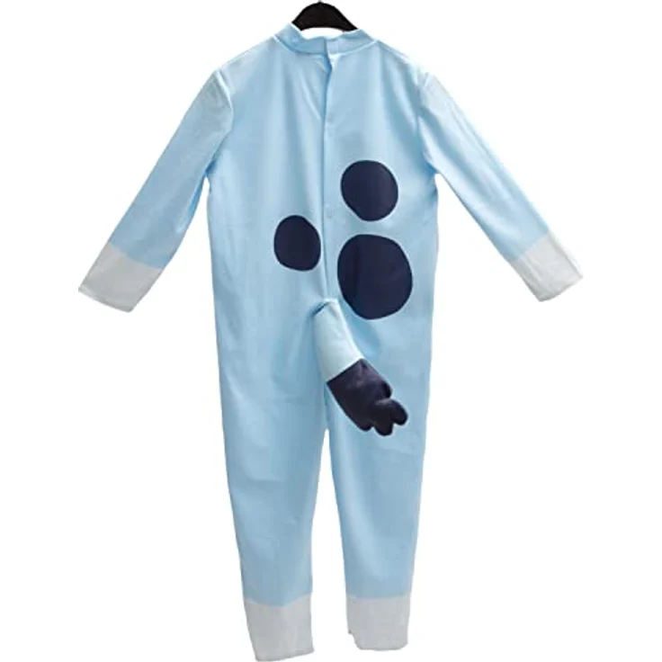 Ciao Bluey Dog Doggie Blue Onesie Plush Boy Unisex Costume (Size 3-4 years) - Official Bluey BBC, Printed Cap and Detachable Tail – Bild 3