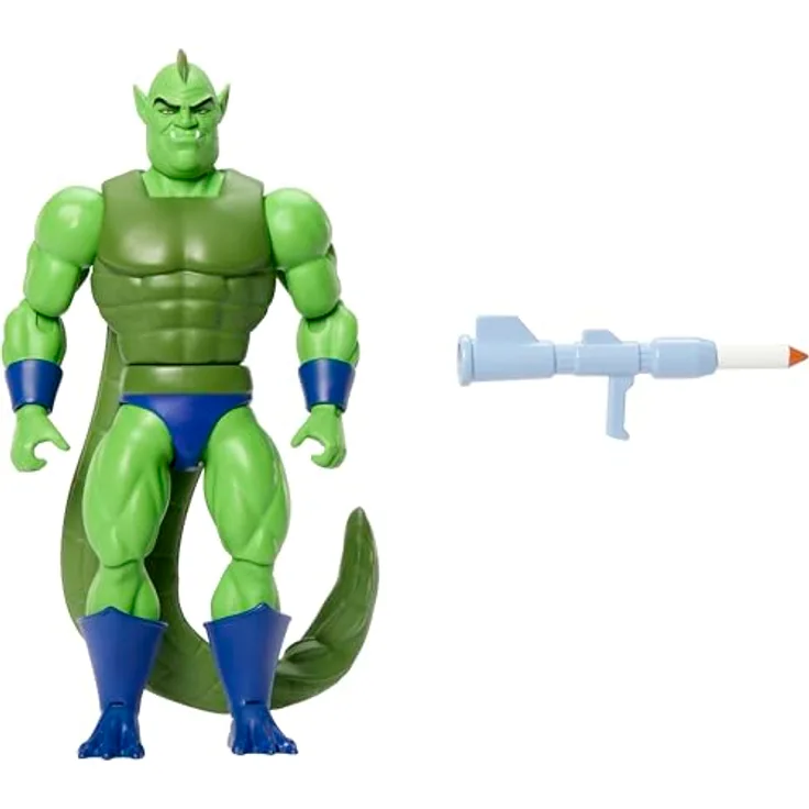Masters of the Universe Origins Whiplash Actionfigur, ca. 14 cm groß, detailreiches Design mit Schwanz und Raketenwerfer, Cartoon-Kollektion, JBM95