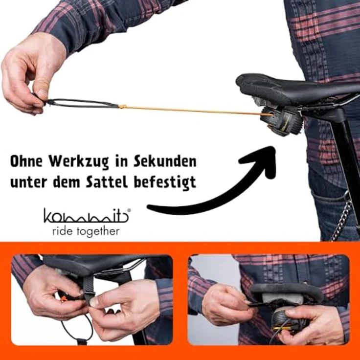 Kommit Zugsystem für Veloanhänger, leichtes und intuitives Fahrradanhänger Zubehör zur Erhöhung der Fahrstrecke mit Kindern – Bild 2
